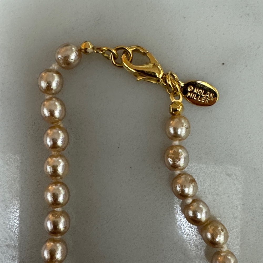 Nolan Miller Gold Pearl Necklace